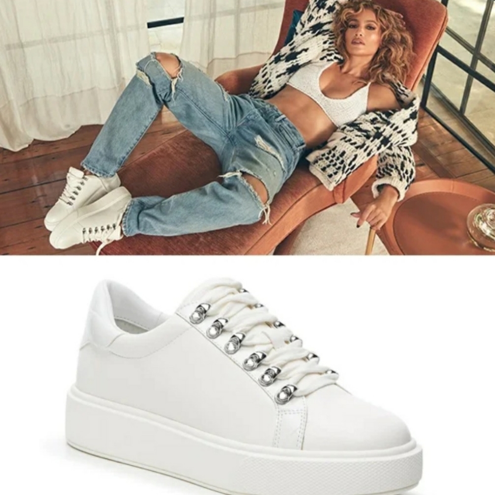 J.LO  white running shoes 6M